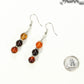 Natural Carnelian Beaded Bar Earrings beside a dime.