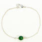 Top view of Minimal Green Emerald Bracelet.