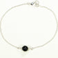 Top view of Minimal Black Obsidian Bracelet.