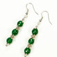 Top view of Natural Emerald Beaded Bar Earrings.