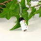 Close up of Glass Bead Snowman Pendant Necklace.