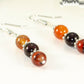 Close up of Natural Carnelian Beaded Bar Earrings.