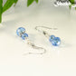 Small Light Blue Glass Bead Dangle Earrings.