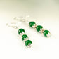 Natural Emerald Beaded Bar Earrings.