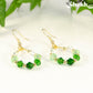 Ombre Green Glass Crystal Hoop Earrings.