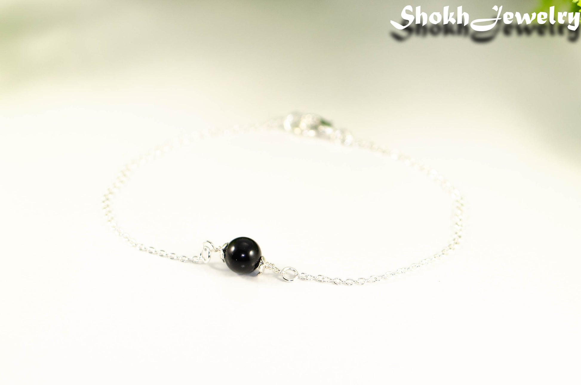 Minimal Black Onyx Bracelet with clasp.