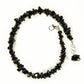 Top view of Natural Black Obsidian Crystal Chip Anklet.