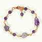 Top view of Chunky Amethyst Nugget and Beads Link Bracelet.