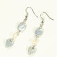 Top view of Grey Seashell and White Pearl Earrings.