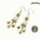 Statement Unakite Jasper Chandelier Earrings beside a dime.