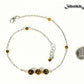Natural Tiger's Eye and Chain Choker Necklace beside a dime.