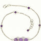 Top view of Natural Amethyst and Chain Choker Necklace.