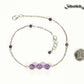 Natural Amethyst and Chain Choker Necklace beside a dime.