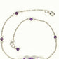 Natural Amethyst and Floral Ceramic Beads Choker Necklace