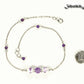 Natural Amethyst and Floral Ceramic Beads Choker Necklace