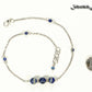 Natural Lapis Lazuli and Chain Choker Necklace beside a dime.