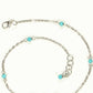 Top view of Natural Turquoise Howlite and Chain Choker Necklace.
