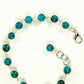Top view of 6mm Blue Jade Link chain anklet.