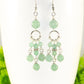 Close up of Statement Green Aventurine Crystal Chandelier Earrings.