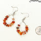 Natural Carnelian Crystal Chip Hoop Earrings