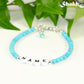 Personalized Turquoise Howlite Name Bracelet with Clasp.