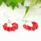 Natural Red Coral Crystal Chip Earrings.