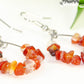 Natural Carnelian Crystal Chip Hoop Earrings