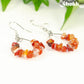 Natural Carnelian Crystal Chip Hoop Earrings