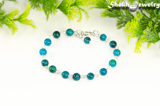 6mm Blue Jade Link chain anklet