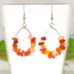 Natural Carnelian Crystal Chip Hoop Earrings