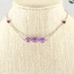 Natural Amethyst and Chain Choker Necklace displayed on a bust.