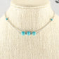 Natural Turquoise Howlite and Chain Choker Necklace displayed on a bust.