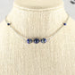 Natural Lapis Lazuli and Chain Choker Necklace displayed on a bust.