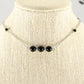 Natural Black Onyx and Chain Choker Necklace displayed on a bust.