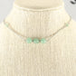 Natural Green Aventurine and Chain Choker Necklace displayed on a bust.