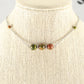Natural Unakite Jasper and Chain Choker Necklace displayed on a bust.