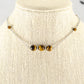 Natural Tiger's Eye and Chain Choker Necklace displayed on a bust.