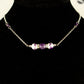 Natural Amethyst and Floral Ceramic Beads Choker Necklace displayed on a bust.