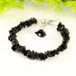 Natural Black Obsidian Crystal Chip Bracelet with clasp.