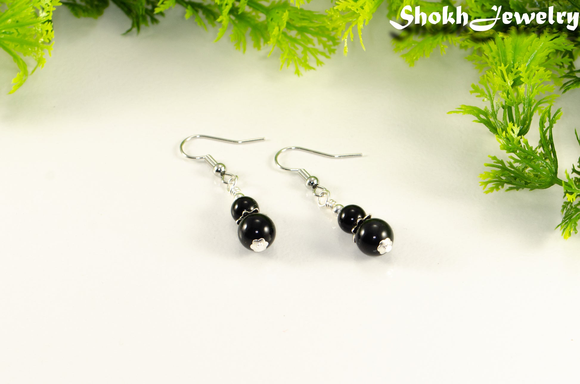 Small Black Tourmaline Earrings.