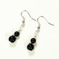 Top view of Small Black Tourmaline Earrings.