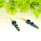 Sparkly Blue Glass Crystal Bead Earrings for women.