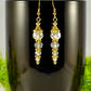Close up of Sparkly Crystal Clear Glass Bead Earrings.