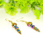 Sparkly Gold Glass Crystal Bead Earrings for women.