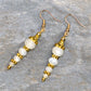 Top view of Sparkly White Glass Crystal Bead Earrings.