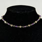 Close up Tibetan Silver Flower and Amethyst Choker Necklace.