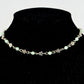 Close up of Tibetan Silver Flower and Green Aventurine Choker Necklace.