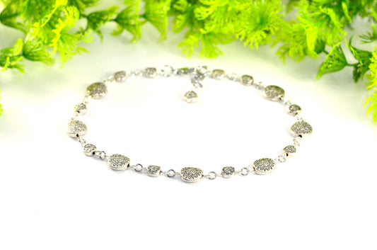 Tibetan Silver Sun and Moon Anklet for Women