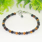 4mm Black Obsidian, Tiger's Eye and Hematite Anklet with clasp and a dangle.