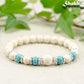 White Howlite and Lava Stone Bracelet for women.